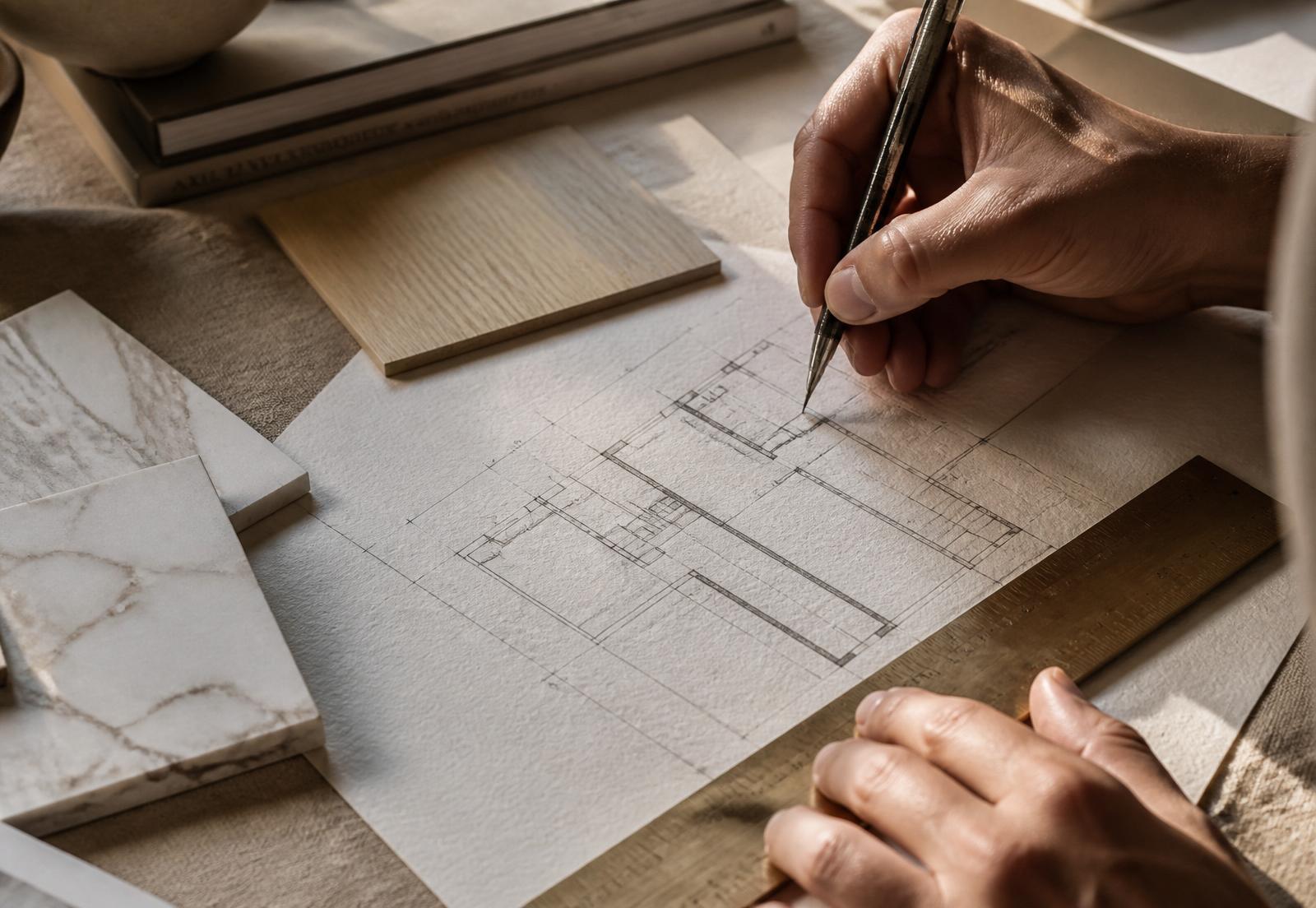 Dettaglio del tavolo di progettazione Haus+